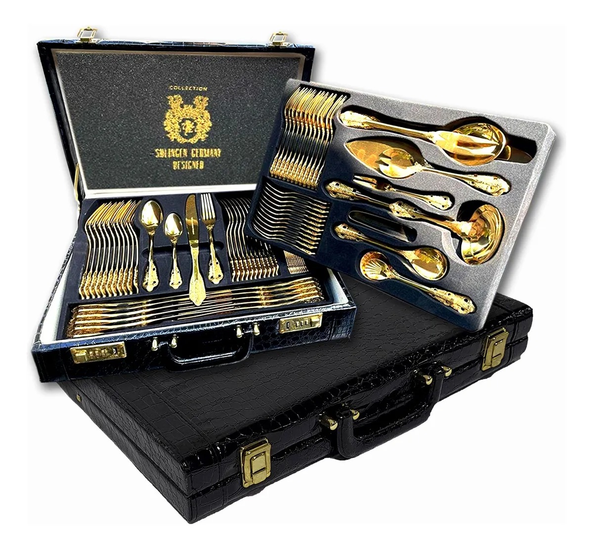 Faqueiro full gold, 86 peças